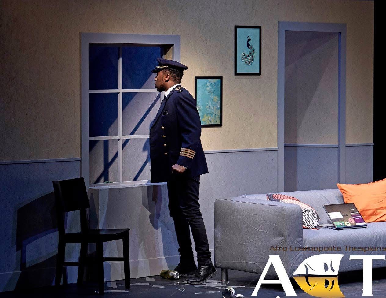 Isolated figure in uniform in An Enemy of the People.