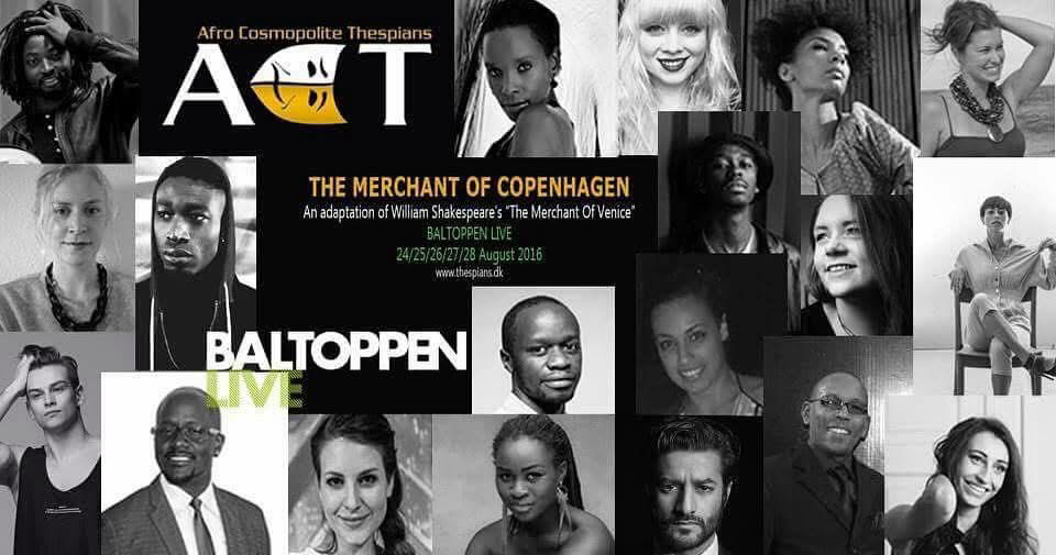 Original playbill collage for The Merchant of Copenhagen at Baltoppen LIVE in August 2016.
