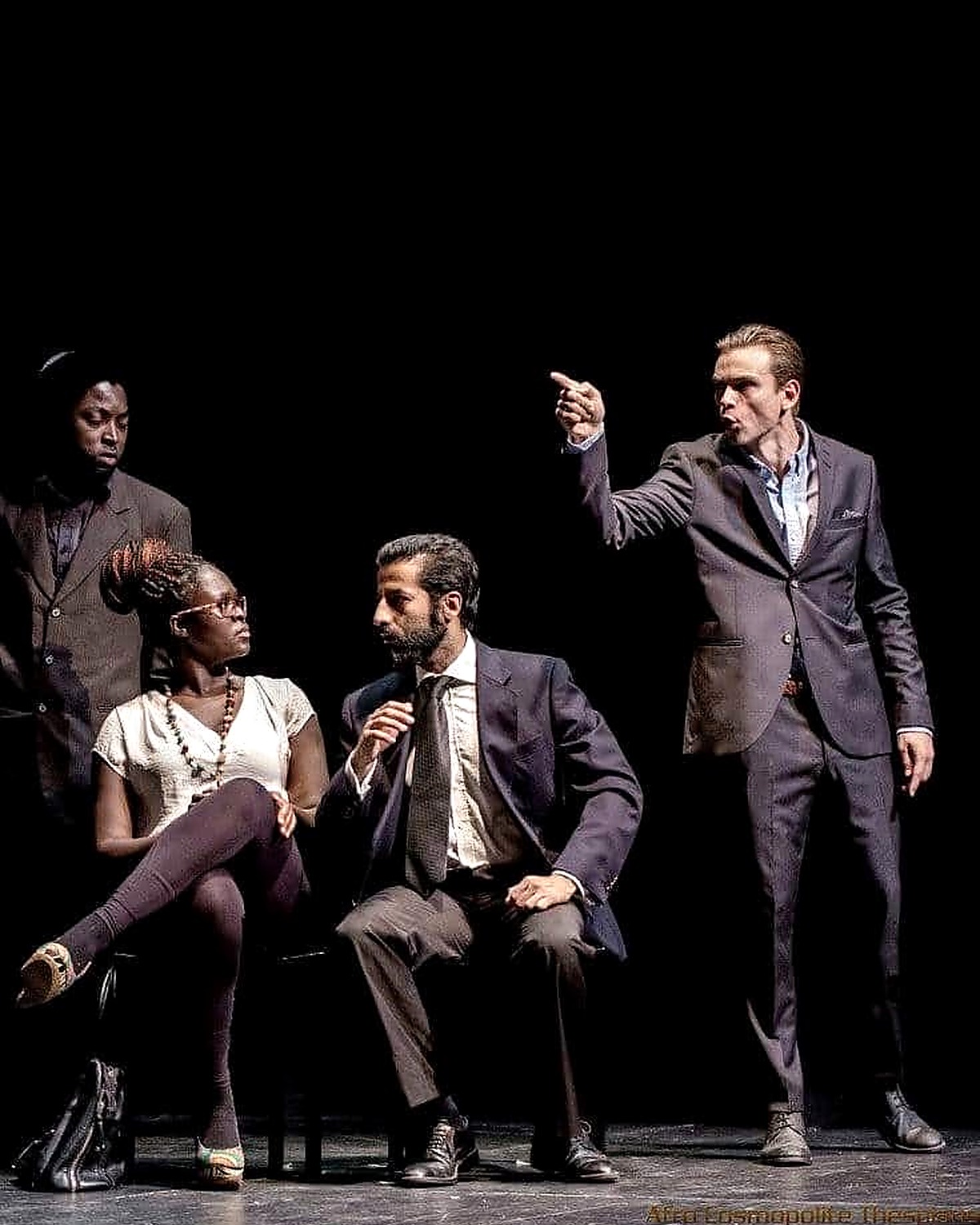 Portrait of a suited character from The Merchant of Venice.