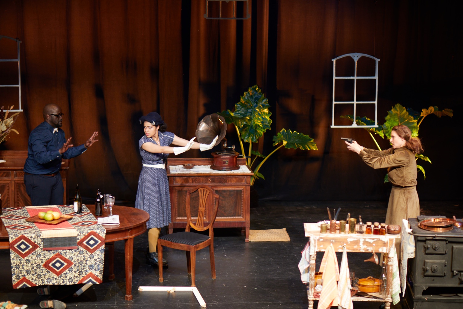 Armed confrontation scene from Miss Julie’s Happy Valley.