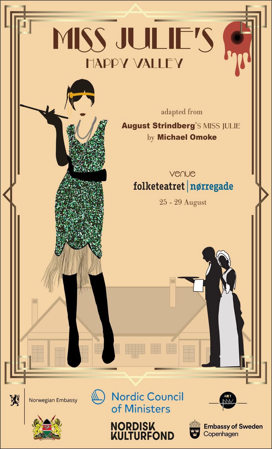 Miss Julie’s Happy Valley-plakat til Folketeatret-udgaven.