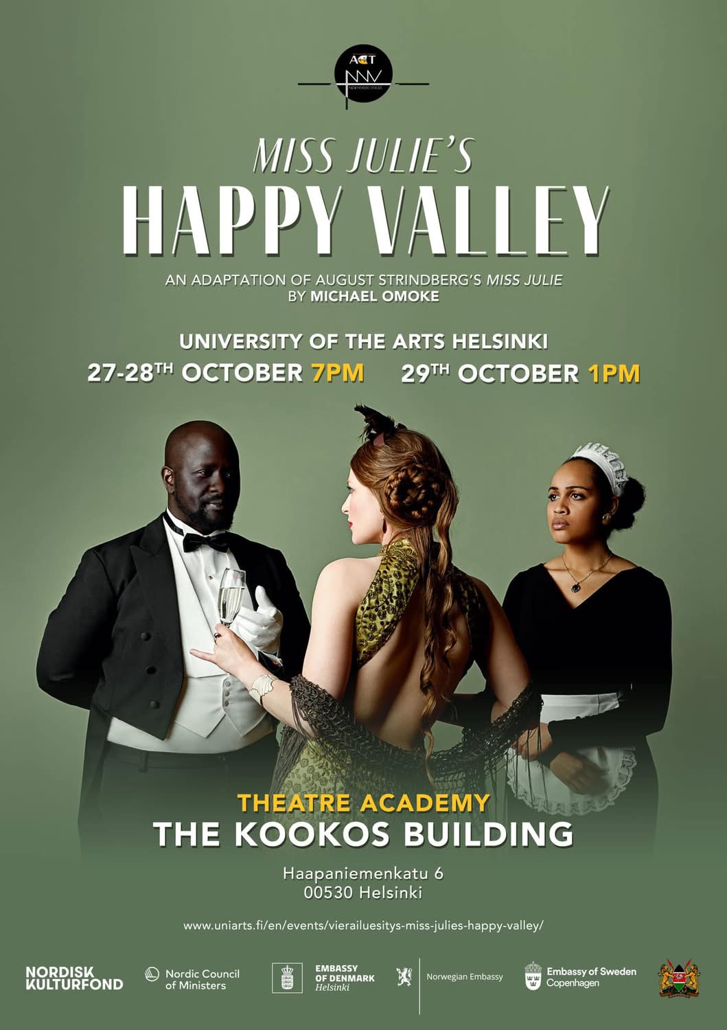 Miss Julie’s Happy Valley-plakat til Helsinki-udgaven.